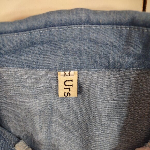 Urisme Patchwork Snap Button Blouse, Size Medium - Picture 9 of 9